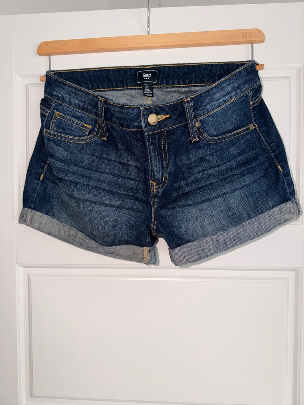 GAP Dark Blue Rolled Hem Denim Shorts